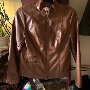 Brown leather jacket, size small from alfani